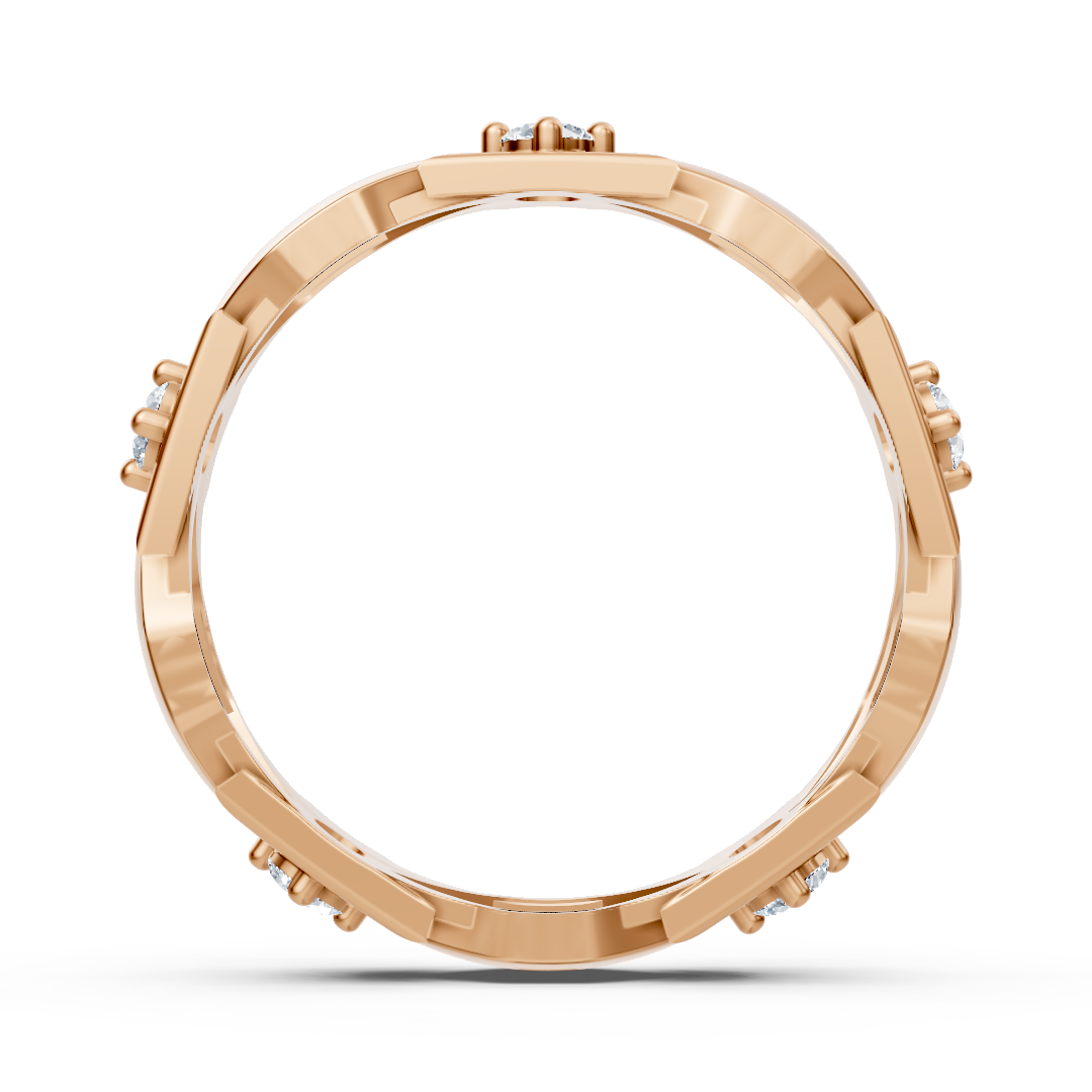 Exklusive Rosegold-Diamantring mit modernem Design