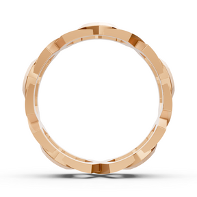 Exquisiter Rosegold-Diamantring – Geometrisches Design