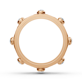 Filigraner Blumenring mit Diamanten in 14K Rosegold
