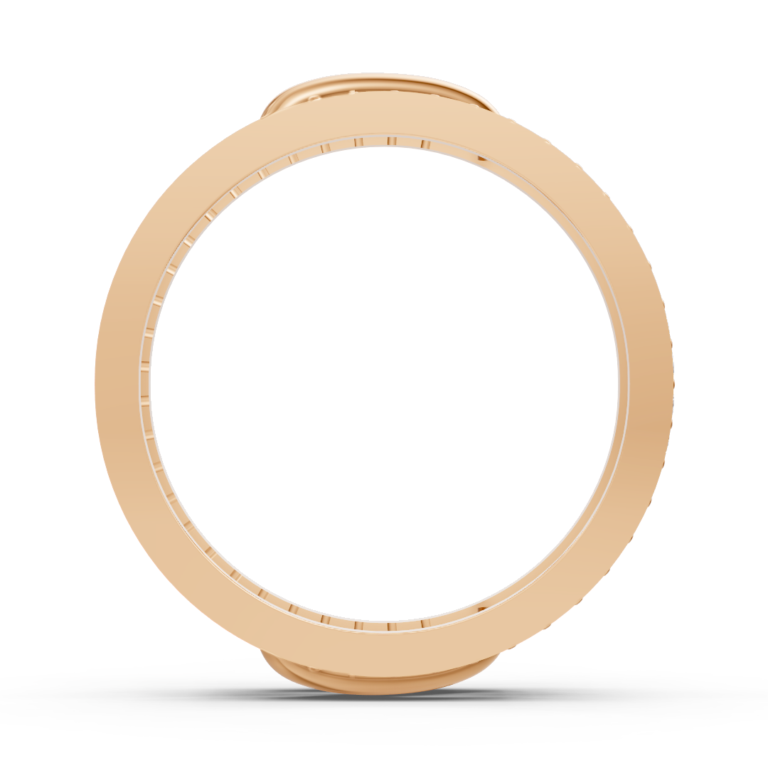 Rosegold Diamantring mit Pavé-Fassung und geschwungenem Akzent