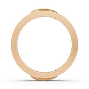 Rosegold Diamantring mit Pavé-Fassung und geschwungenem Akzent