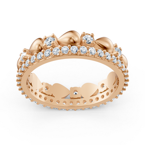 Birgie Diamond Eternity Ring 14K Rose Gold – Round Cut, 2 mm &amp; 1.5 mm
