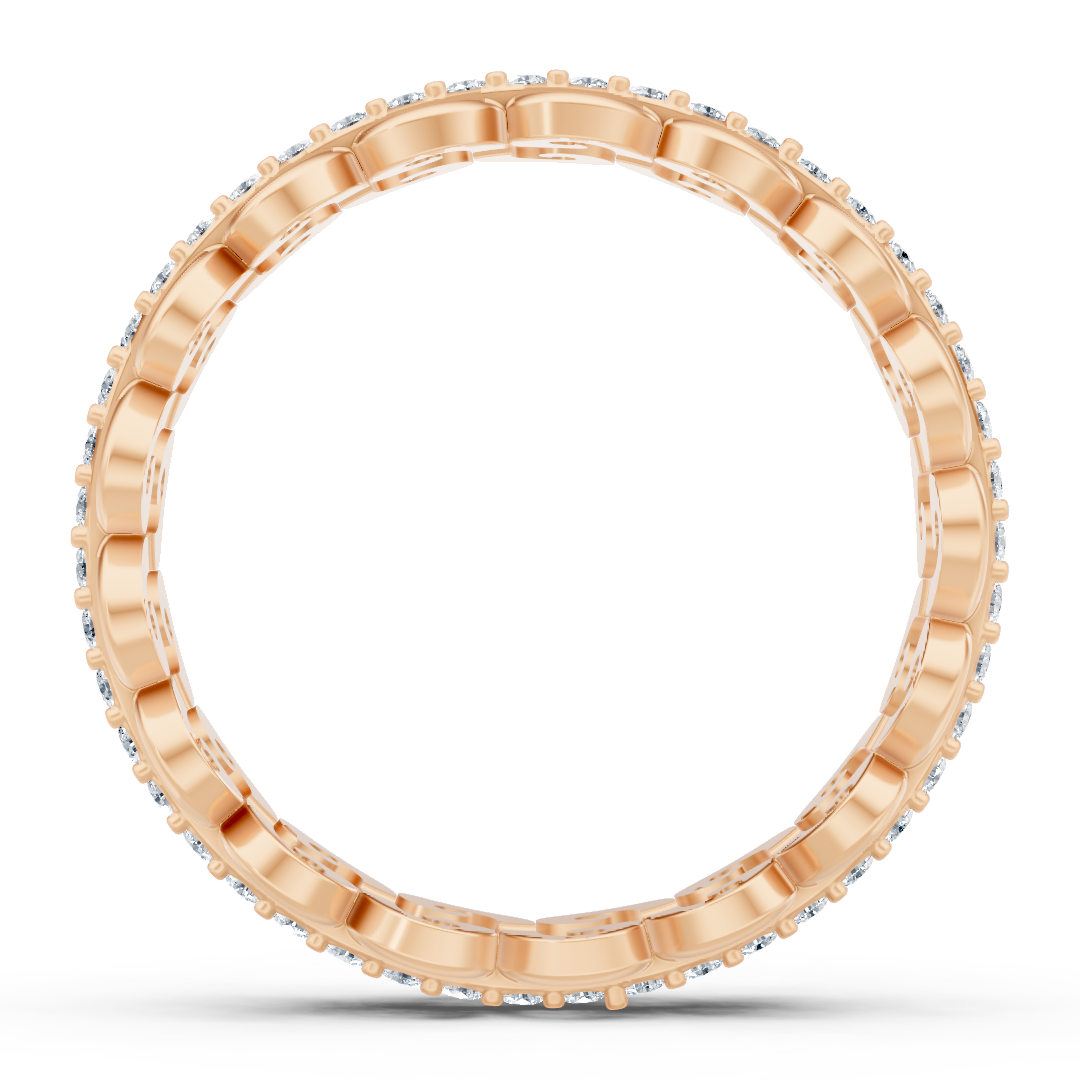 Anmutiger Schneckenmuster Diamantring - 14K Roségold, ca. 0.28 Karat