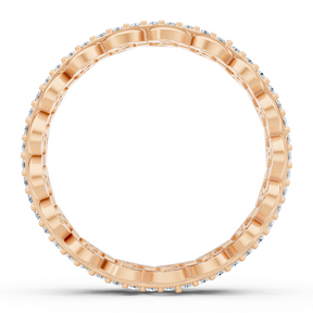 Anmutiger Schneckenmuster Diamantring - 14K Roségold, ca. 0.28 Karat