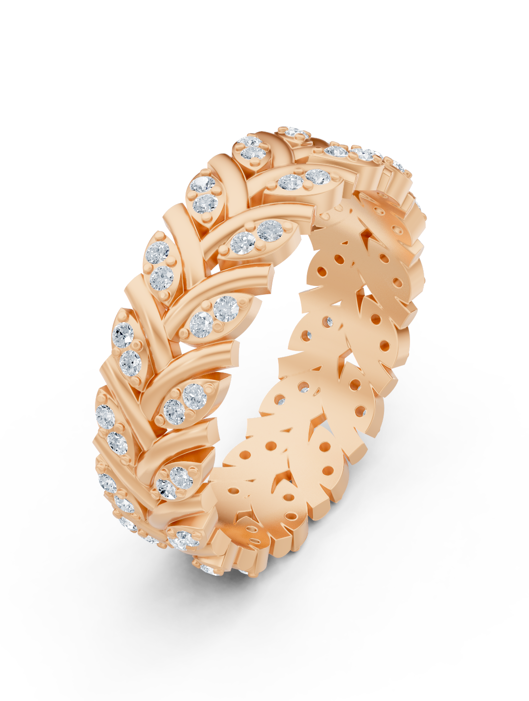 Birgie 14K Rose Gold Eternity Ring with Diamonds