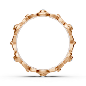 Rose gold diamond ring with a floral design