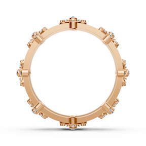 Strahlender Diamantring "Blütenmeer" - 14K Rosegold, 0,464 Karat Diamanten