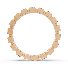14 carat rose gold diamond geometric ring - expressive ladies' ring with modern design