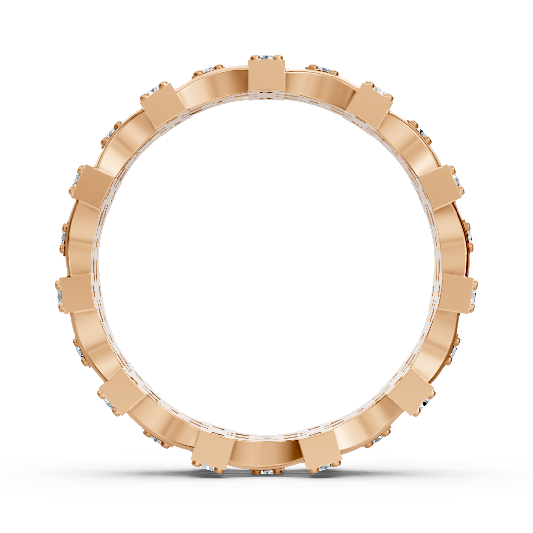 14 Karat Rosegold Diamant Moderner Ring - Filigraner Damenring für jeden Tag
