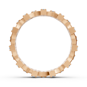 Bague moderne en or rose 14 carats avec diamants - bague femme en filigrane pour tous les jours