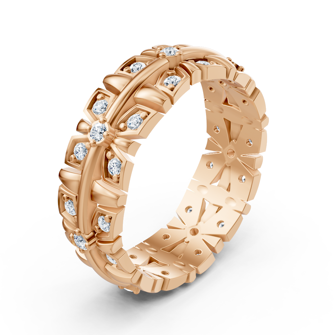 14 Karat Rosegold Diamant Ring - Zeitloser Eleganz für jeden Tag