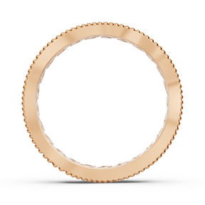 14 Karat Rosegold Diamant Kranzring - Filigraner Damenring mit Brillanten
