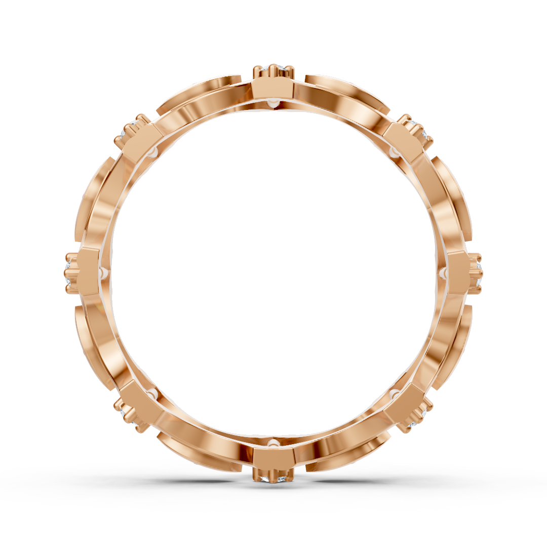 Rosegoldener Diamantring mit filigranem Design