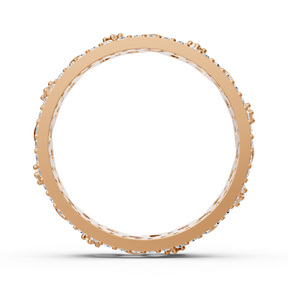 Rose gold diamond ring with chain pattern