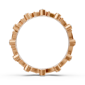 Rosegoldener Diamantring mit floralem Rankenmuster