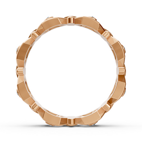 Rose gold diamond ring with geometric design