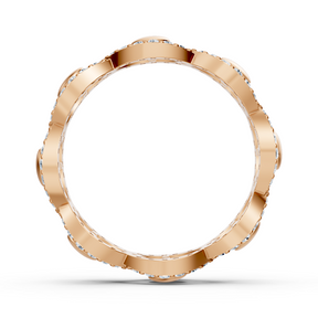 Rose gold diamond ring with intertwined design