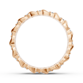 Zarter Roségold Ring mit Diamanten im Herzranken Design