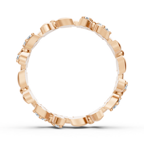 Sparkling rose gold ring with diamonds – butterfly design