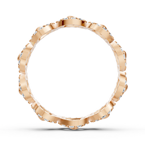 Opulent rose gold ring with diamonds – sparkling sea of ​​flowers design