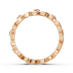 14 carat rose gold diamond band ring "Wave of Grace