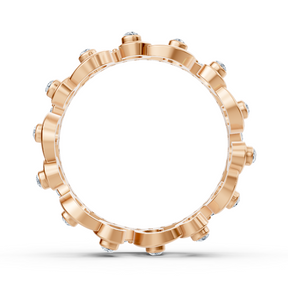 14 carat rose gold diamond princess crown ring "Royal Grace"
