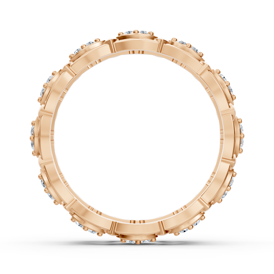 Birgie 14K Rose Gold Diamond Eternity Ring - Timeless Marquise Elegance