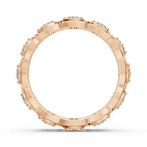 Birgie 14K Rose Gold Diamond Eternity Ring - Timeless Marquise Elegance