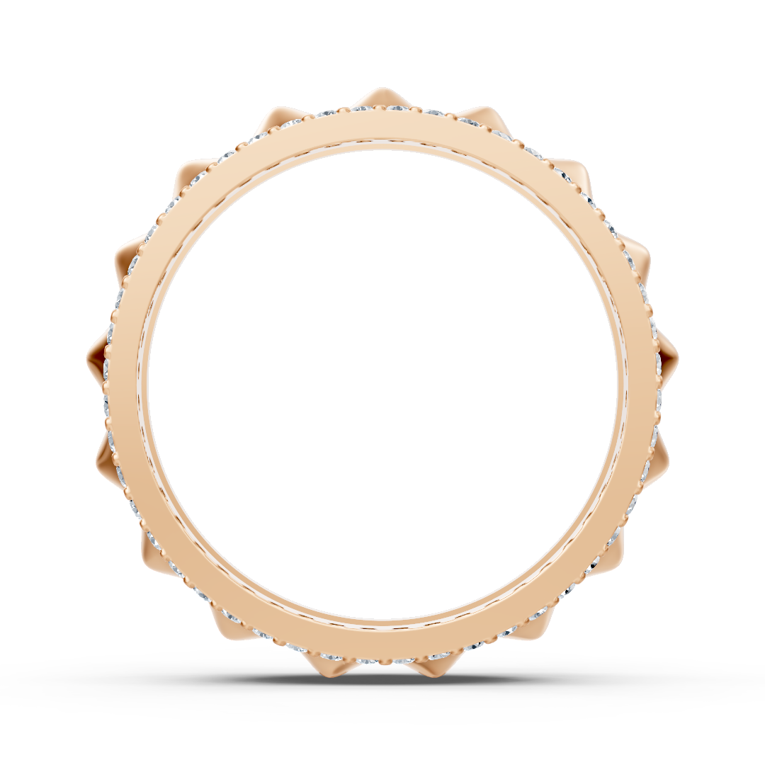 Eleganter Rotgold-Ring mit Runddiamanten im Prong-Design