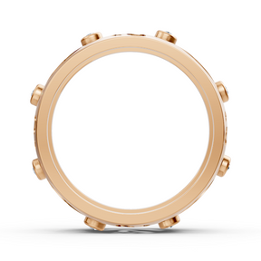 Eleganter Rotgold-Ring mit Runddiamanten im Bezel-Design