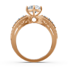 Extravaganter Weisstopas Diamant Verlobungsring aus 14 Karat Roségold