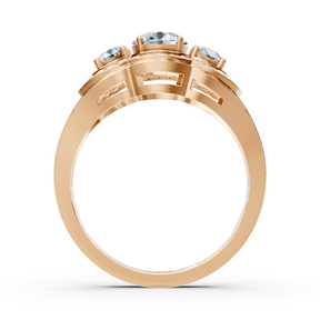 Diamond vintage engagement ring in rose gold