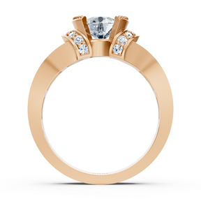 bague en or rose et diamant