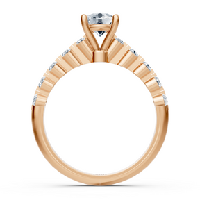 Half Eternity &amp; Solitaire Diamond Ring Rose Gold