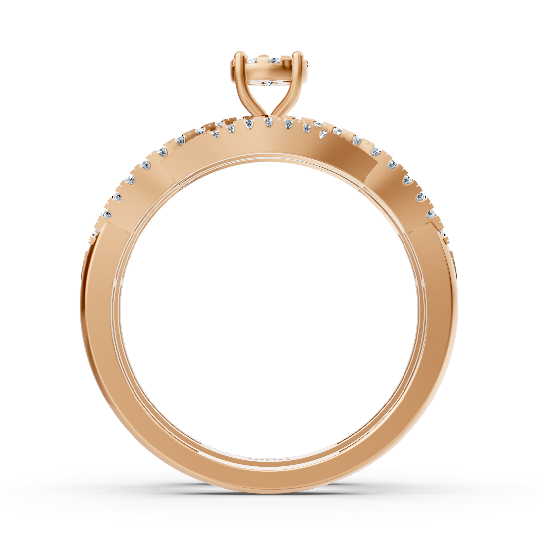 Diamond bridal ring set rose gold