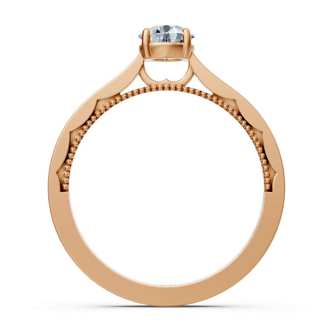 Bague solitaire en or rose Birgie Sirius avec diamant taille ronde