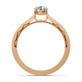 Bague solitaire en or rose Birgie Sirius avec diamant taille ronde