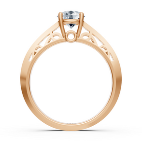 Bague Birgie en or rose avec diamants taille ronde sertis canal