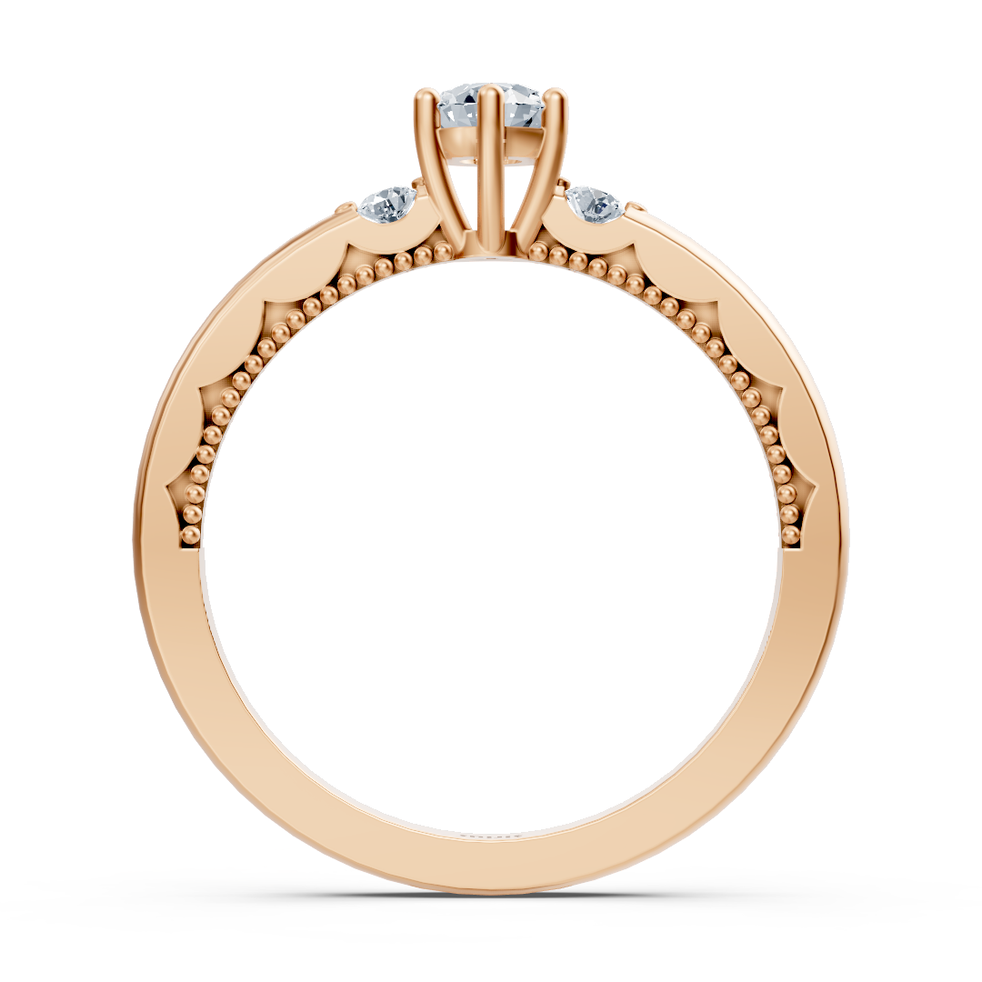 Bague en or rose avec diamant solitaire de 0,25 carat