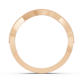 Alliance courbée en or rose avec diamant de 0,19 carat
