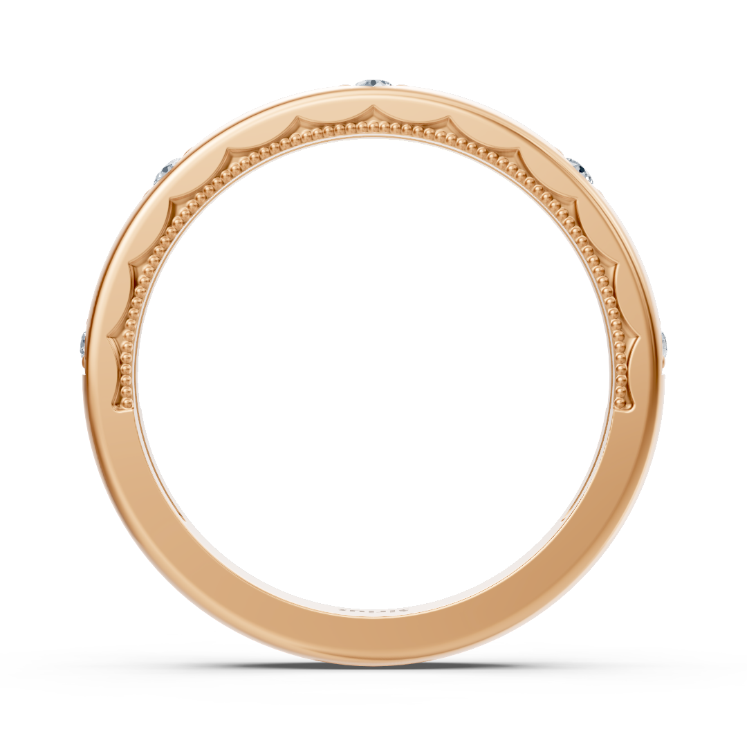 Bague empilable en or rose avec diamant de 0,09 carat