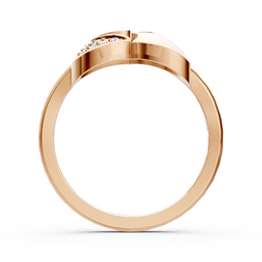Anmutiger Vernive Everling Herzring in Roségold mit zarten Pavé-Diamanten