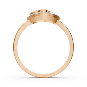 Zarter Herzform Diamantring in Roségold mit filigranen Pavé-Akzenten