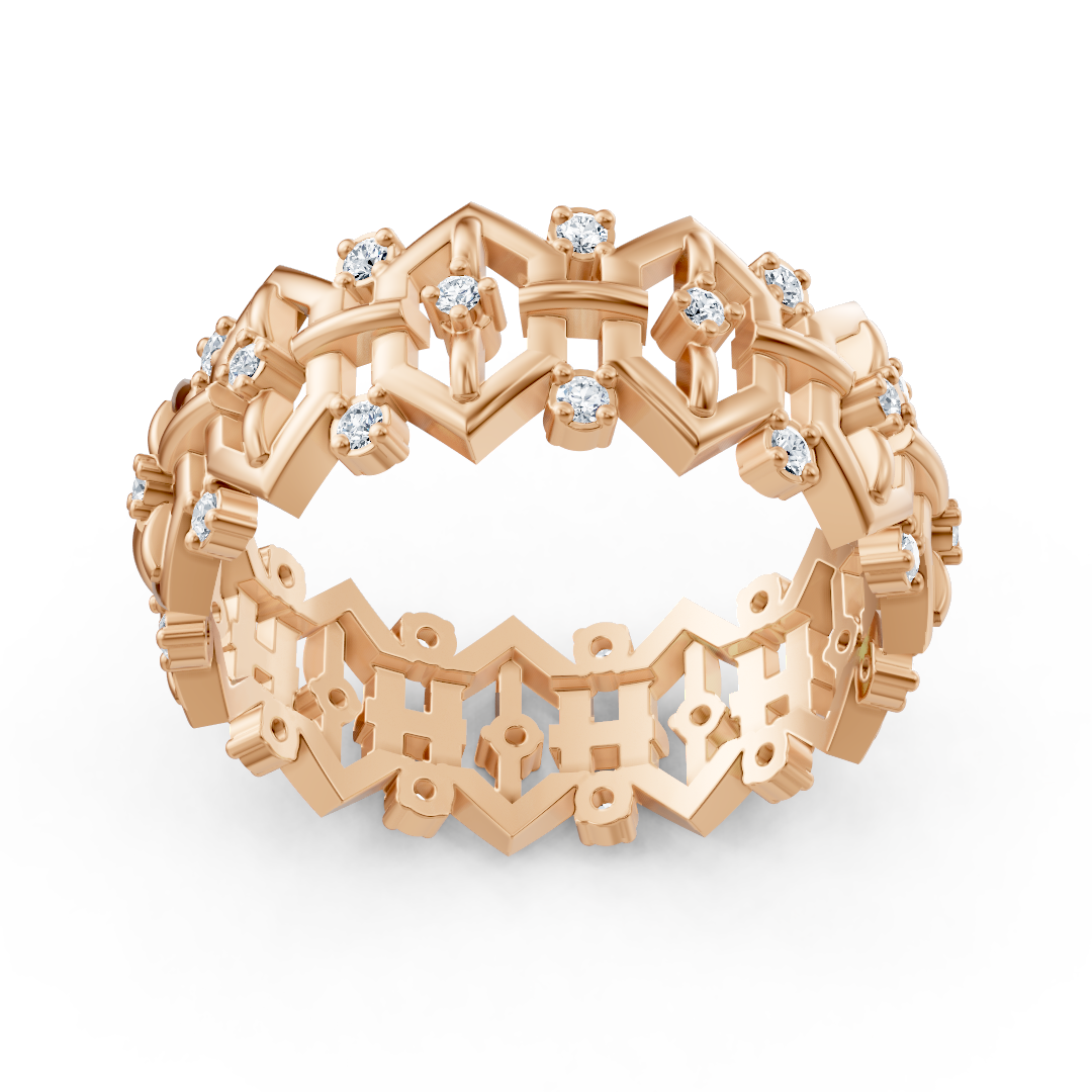 Birgie rose gold diamond ring – delicate design with round diamonds
