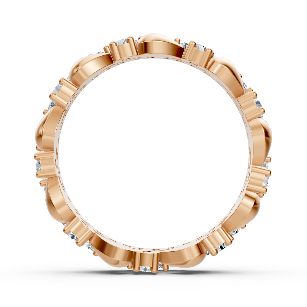 Birgie Diamond Eternity Ring 14K Rose Gold – Round Cut, 2 mm &amp; 1.5 mm