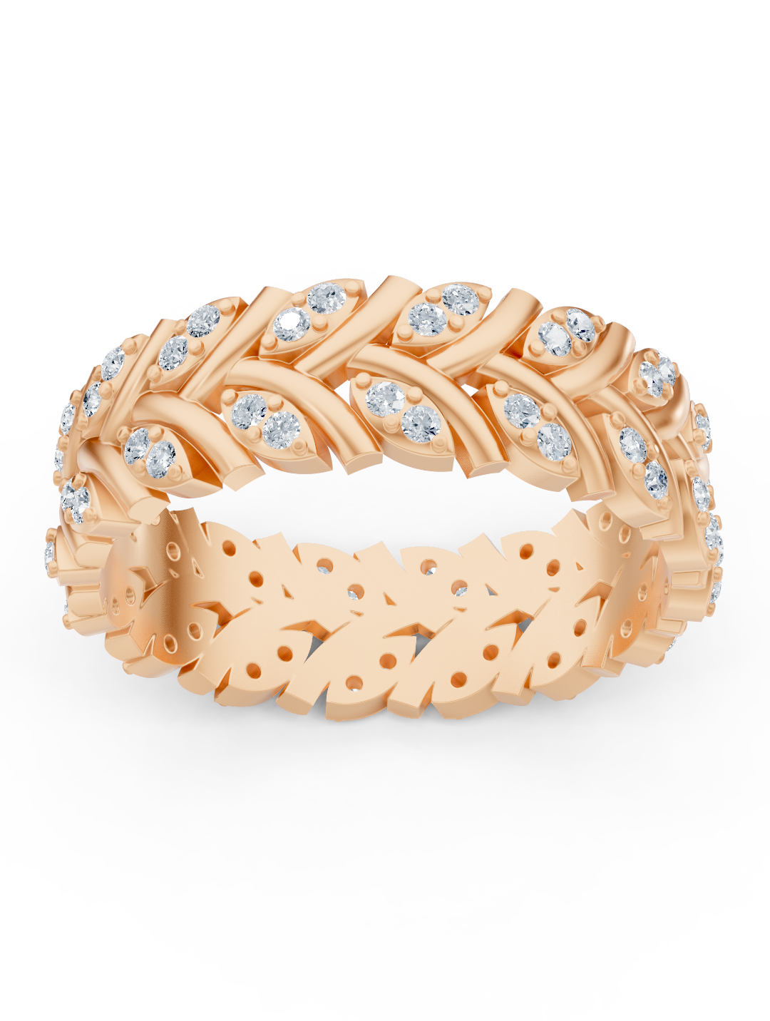 Birgie 14K Rose Gold Eternity Ring with Diamonds