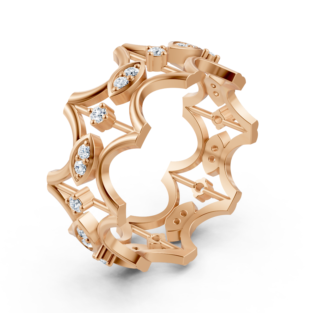 Rosegoldener Diamantring mit filigranem Design