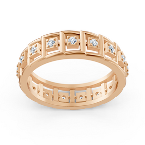 Rose gold diamond ring with square design
