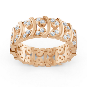 Rosegoldener Diamantring mit geschwungenem Design