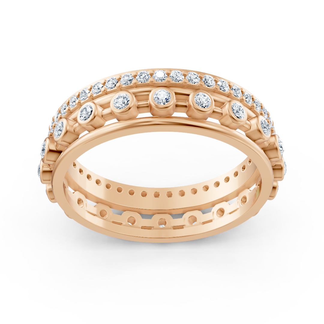 14 Karat Rosegold Pırlanta Pavé Ring "Glamour"